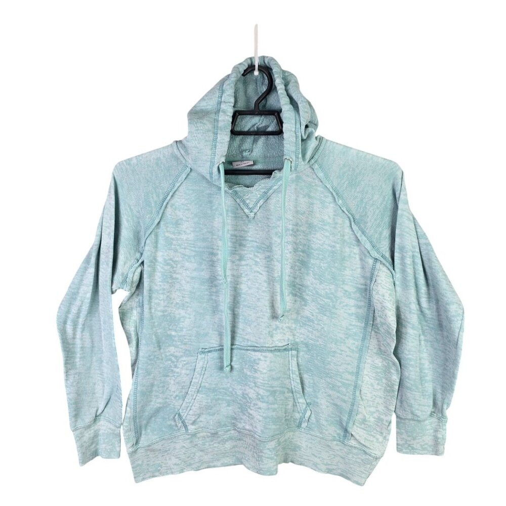 Womens MV Sport Heathered Blue Hoodie Sweatshirt Drawstring Cotton Blend Size XL